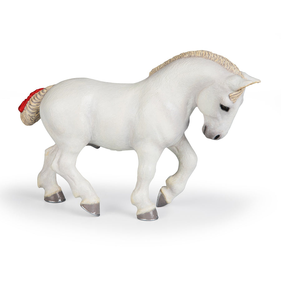 White Percheron Figurine