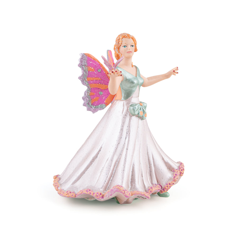 Figurine Elfe papillon rose
