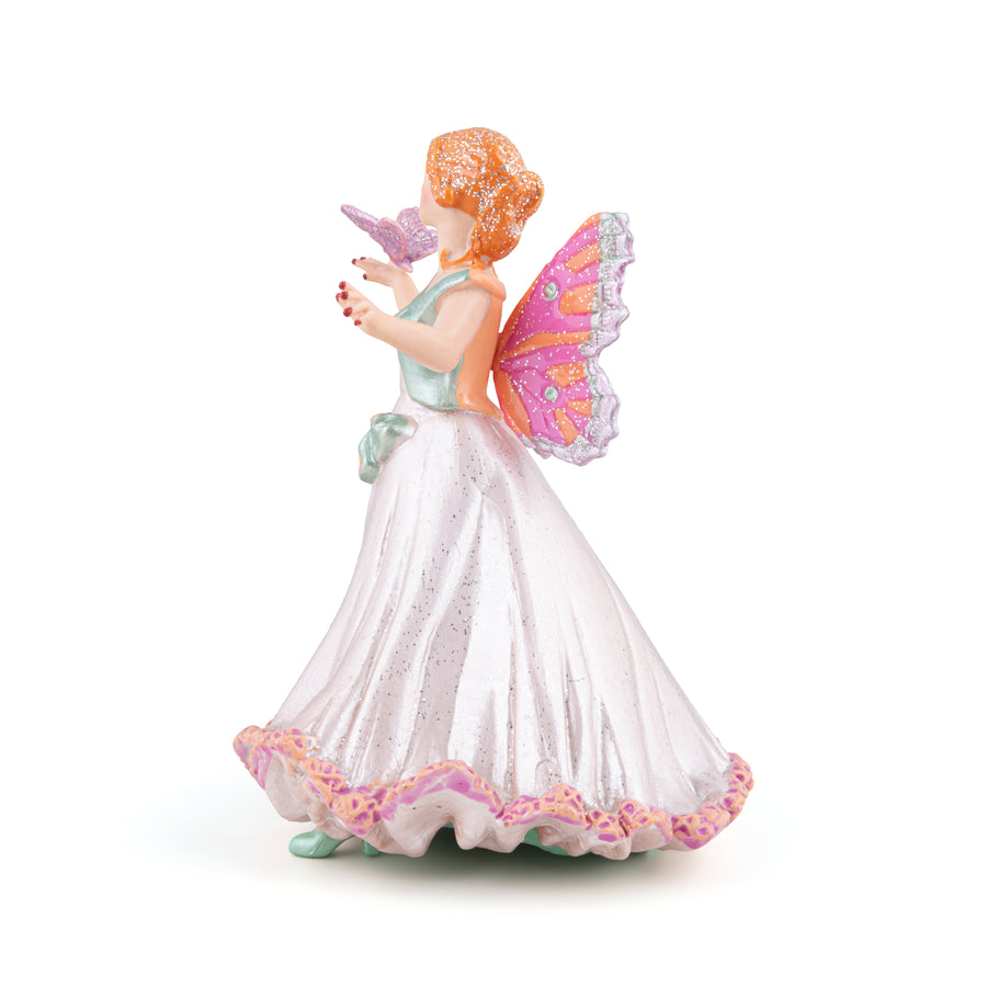 Figurine Elfe papillon rose
