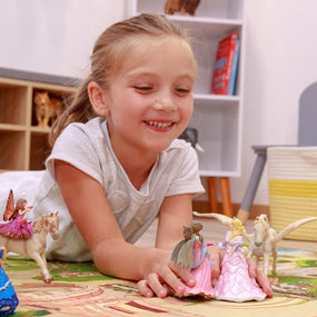 Pink Elf with Lily Figurine