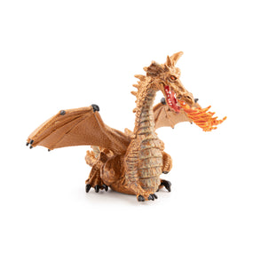 Gold Dragon Figurine with Flame