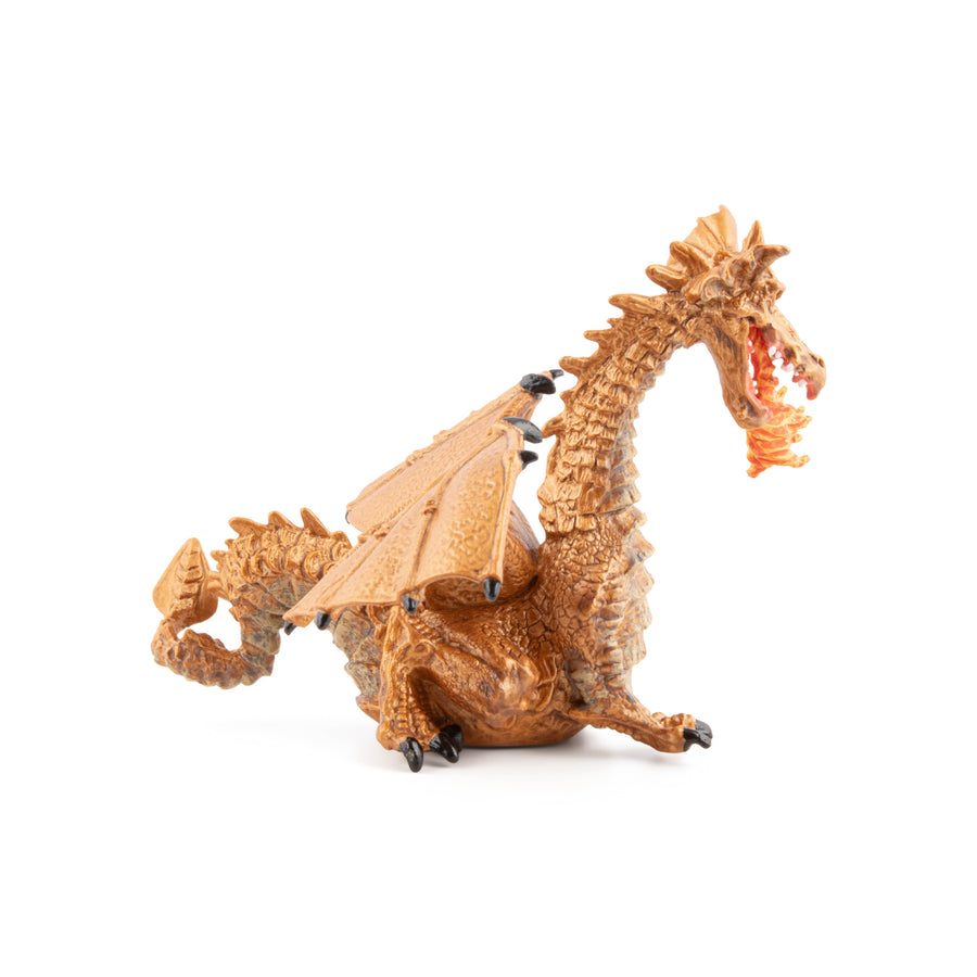 Figurine Dragon or avec flamme
