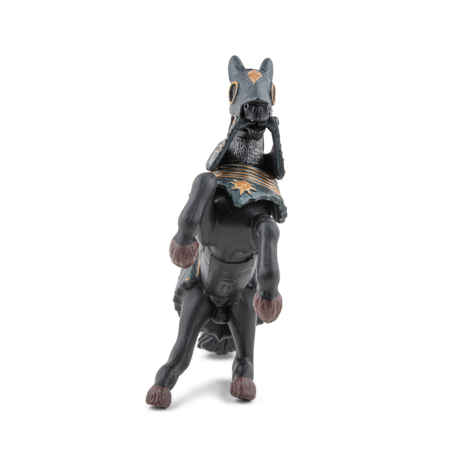 Black Armored Horse Figurine