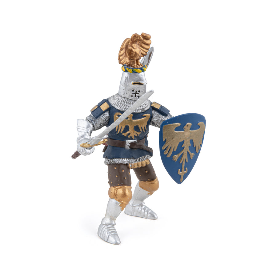 Blue Knight with Crest Figurine