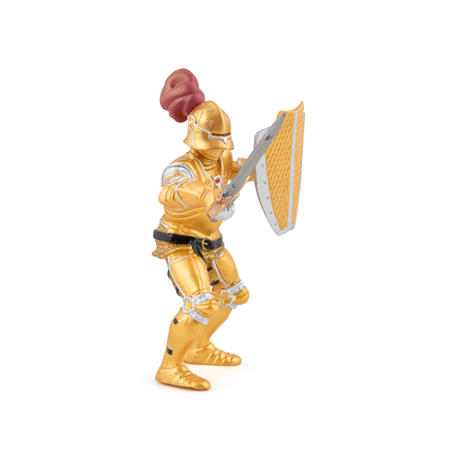 Goldene Ritterfigur in Rüstung