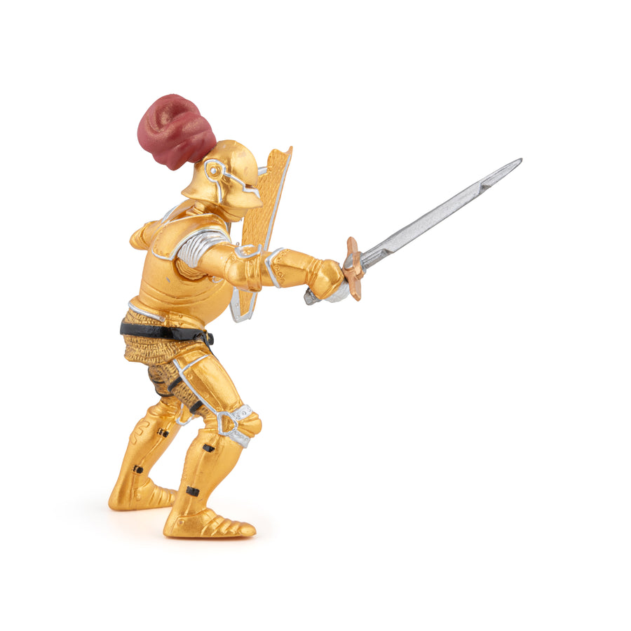 Goldene Ritterfigur in Rüstung