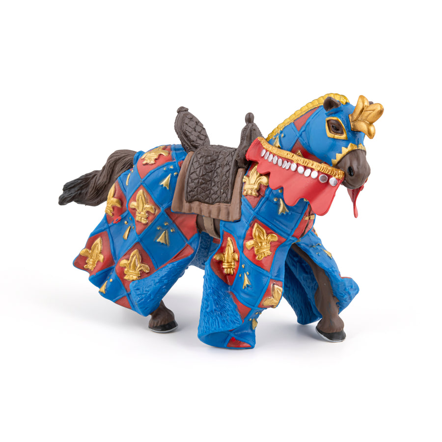 Figurine Cheval bleu fleur de lys