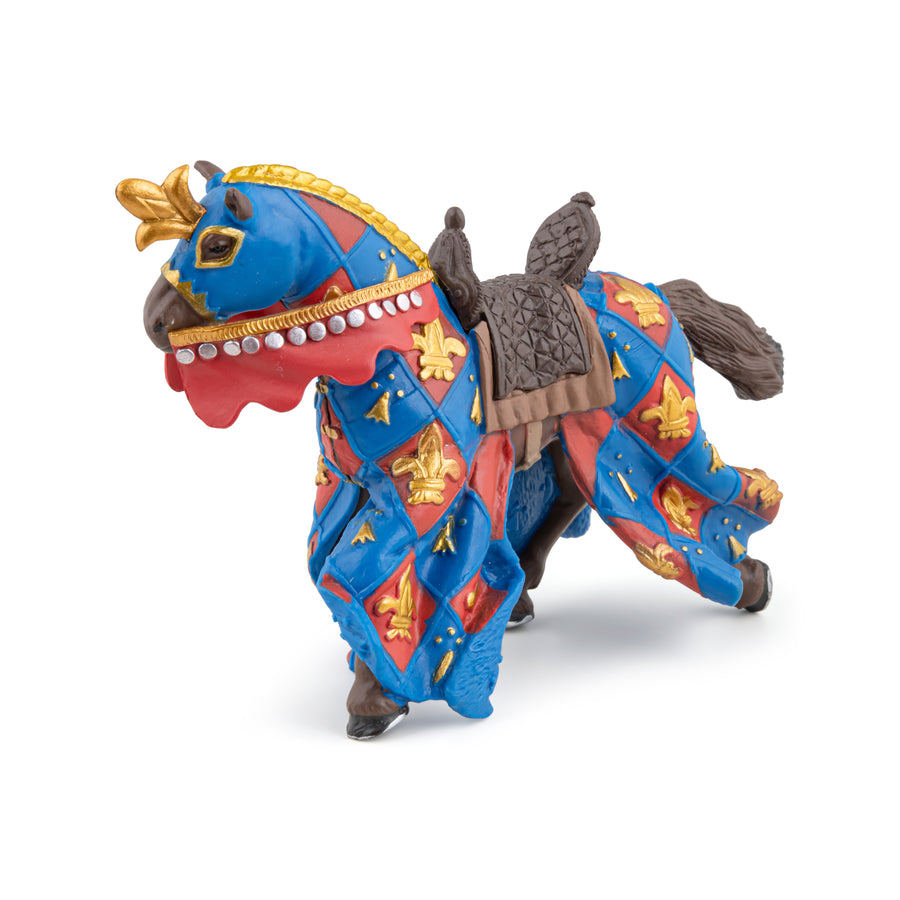 Figurine Cheval bleu fleur de lys
