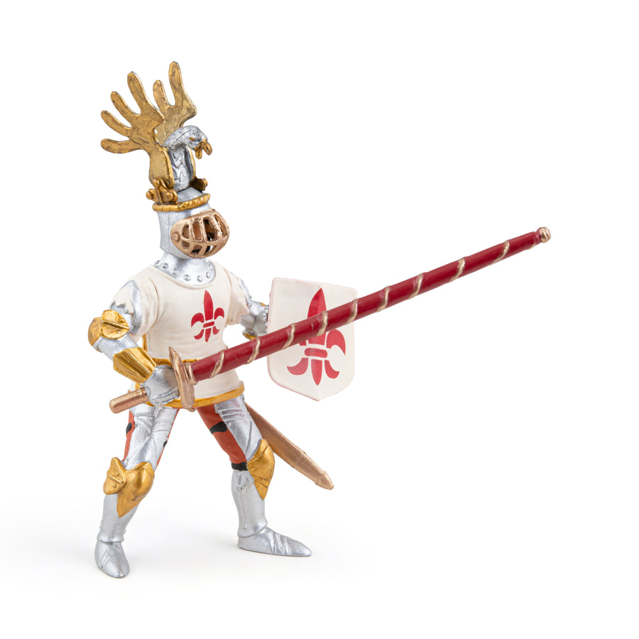 White Knight Fleur-de-lis Figurine