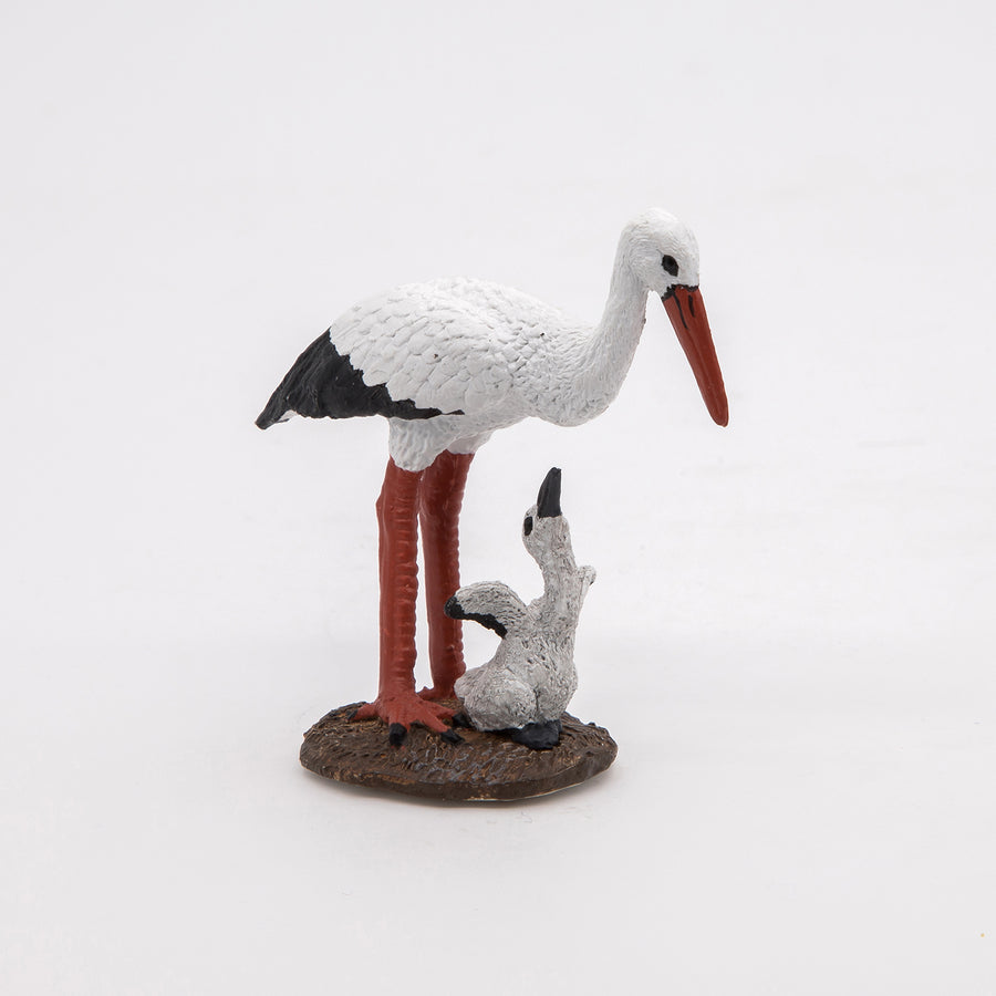 Storch und Baby Figur