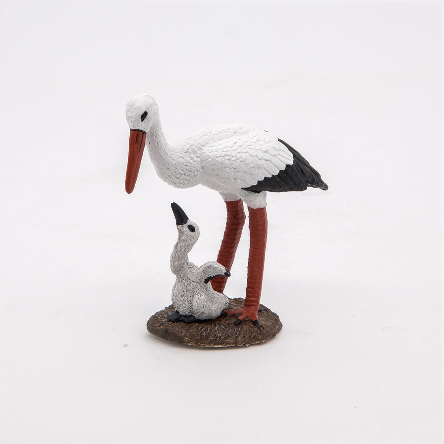 Storch und Baby Figur
