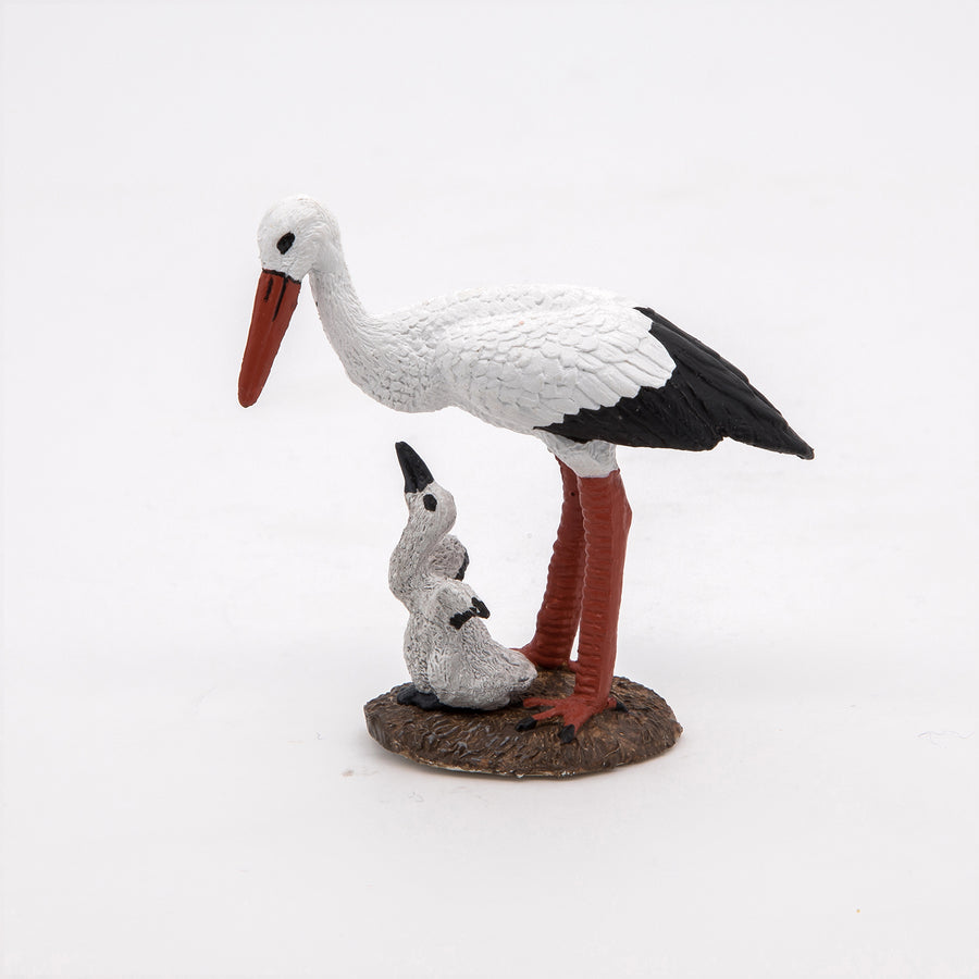 Storch und Baby Figur