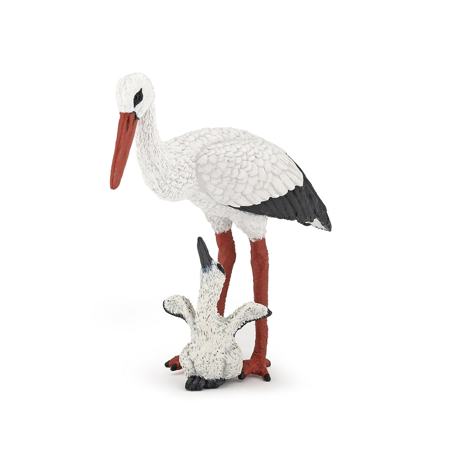 Storch und Baby Figur