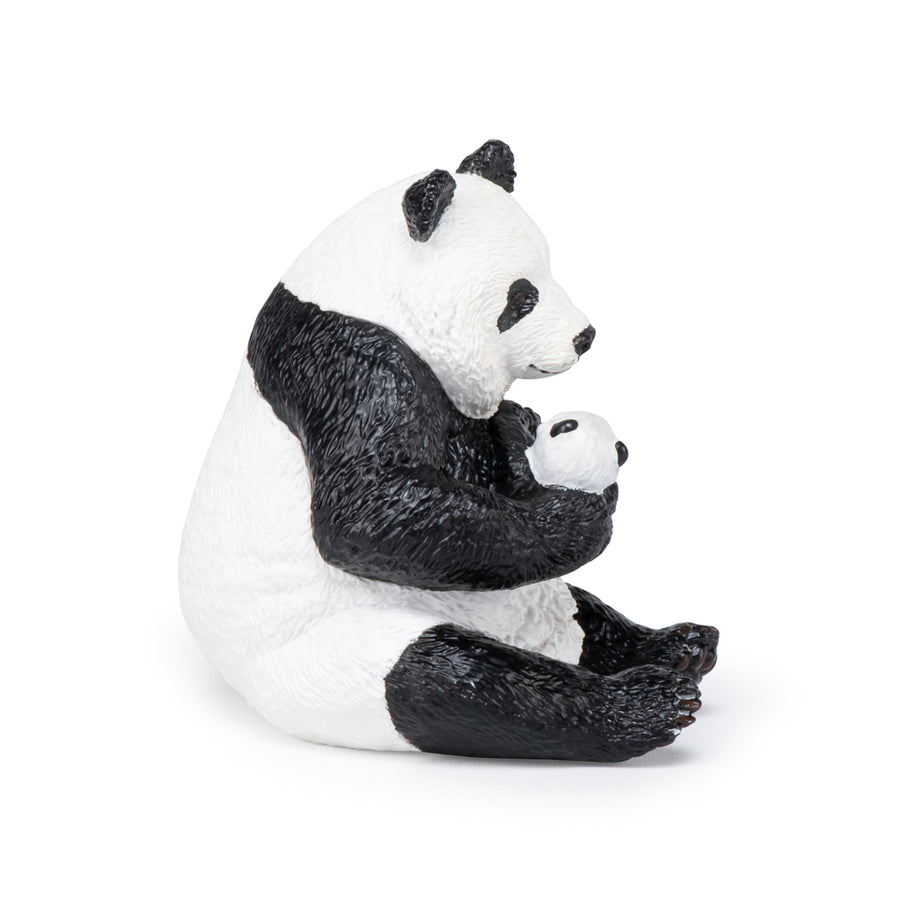 Figurine Panda assis et son bébé