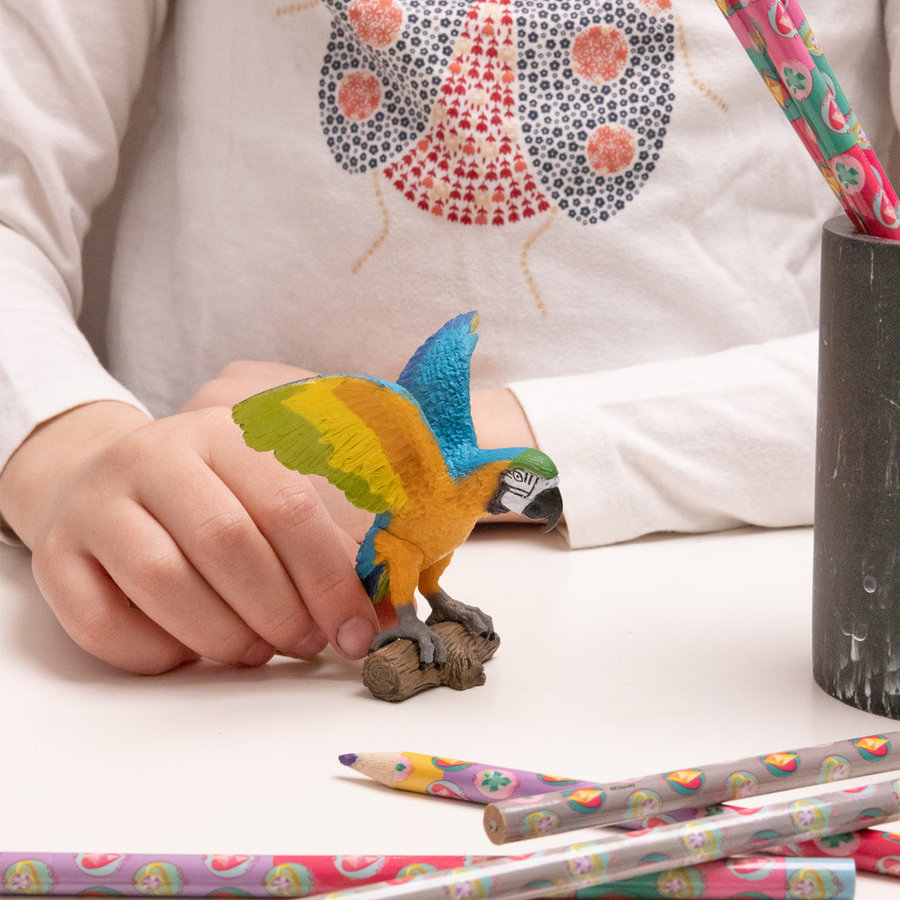 Blue Macaw Parrot Figurine