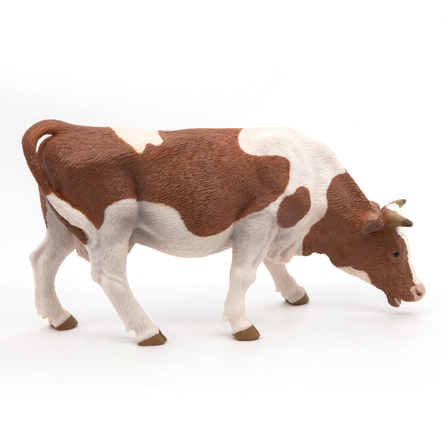 Simmental Cow Grazing Figurine
