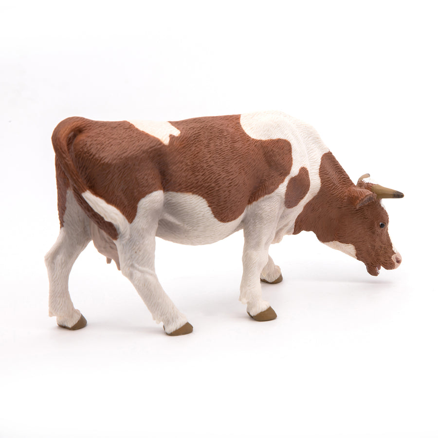Simmental Cow Grazing Figurine