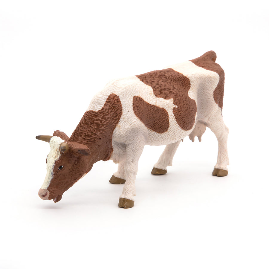 Simmental Cow Grazing Figurine