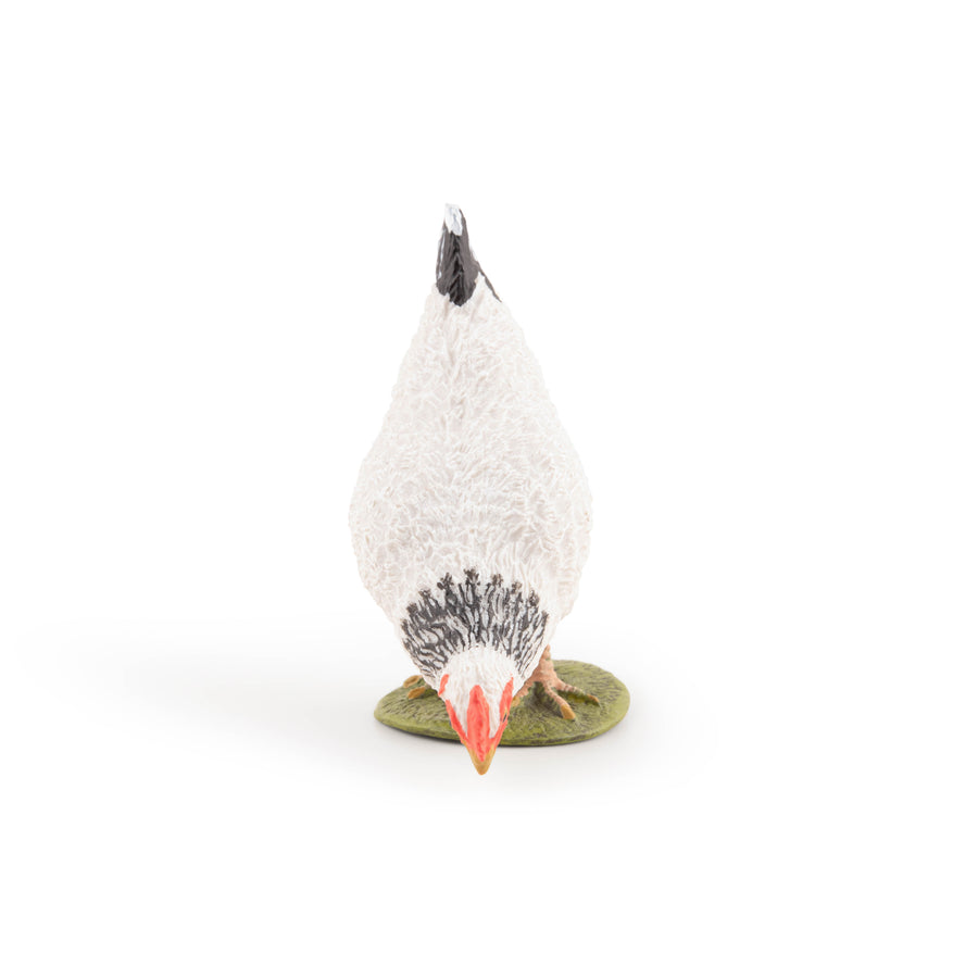 Pecking White Hen Figurine