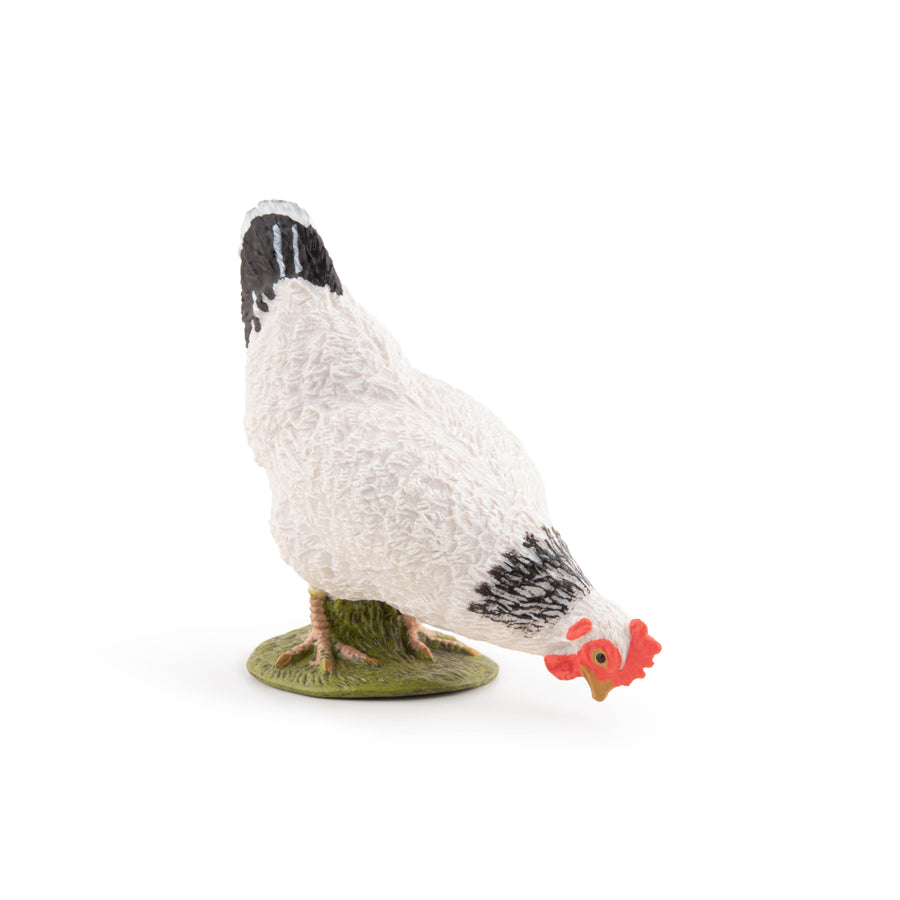Pecking White Hen Figurine
