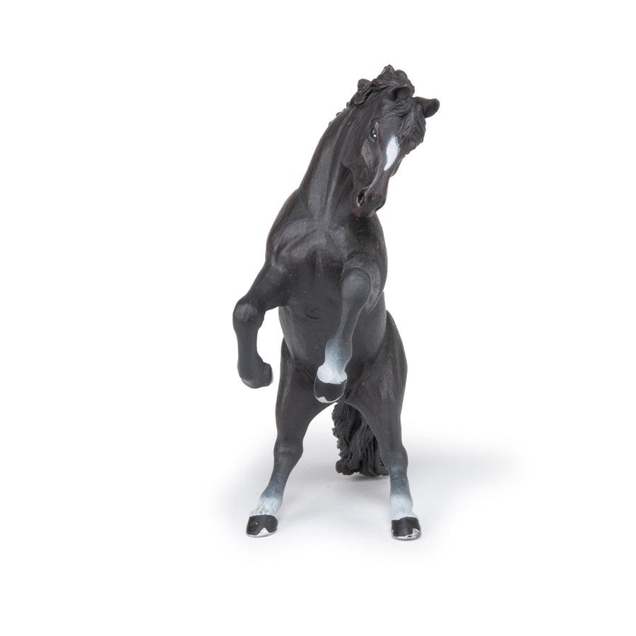 Black Rearing Horse Figurine