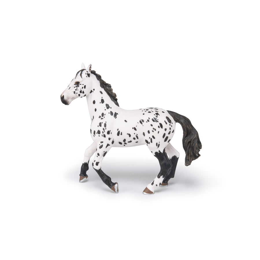 Figurine Cheval appaloosa noir