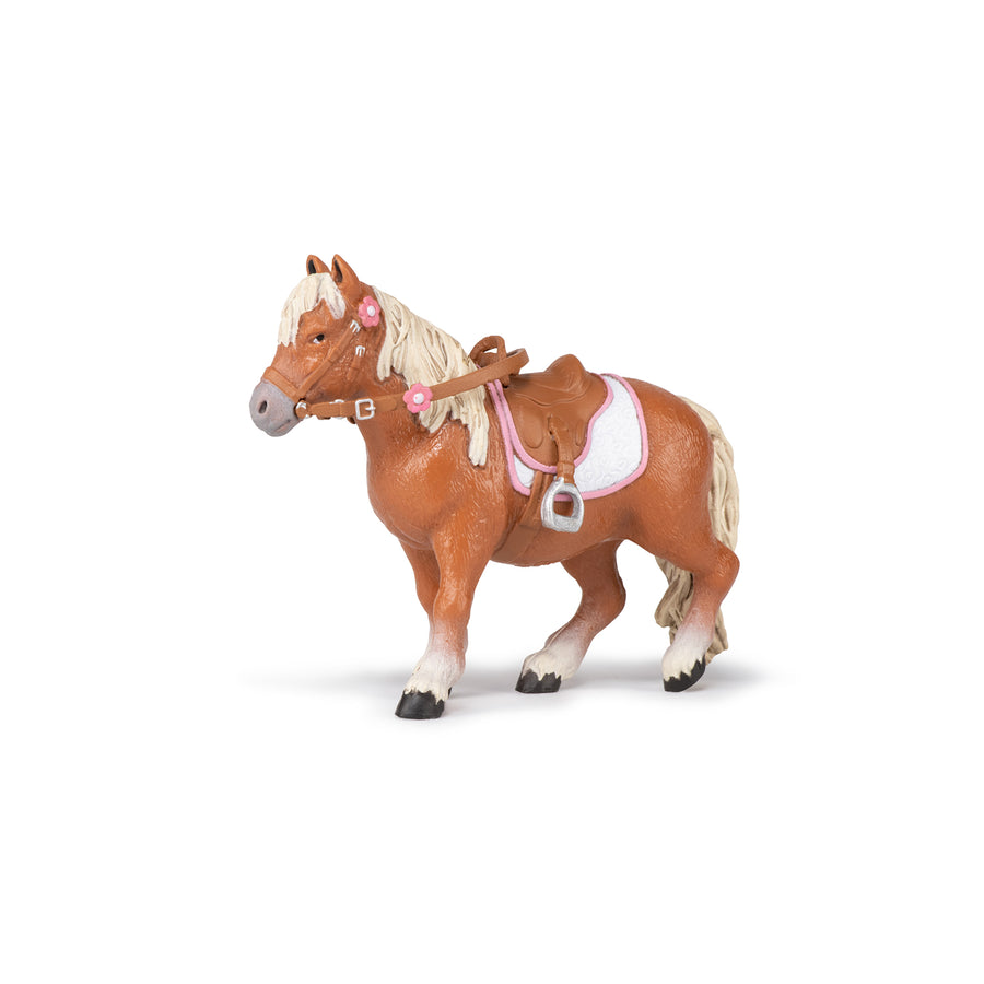 Figurine Poney Shetland avec selle
