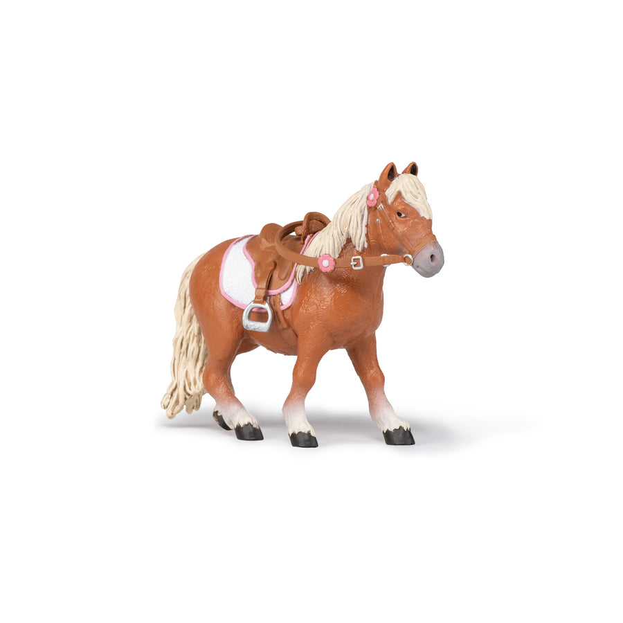 Figurine Poney Shetland avec selle