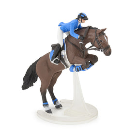 Show jumping horse and rider figurine