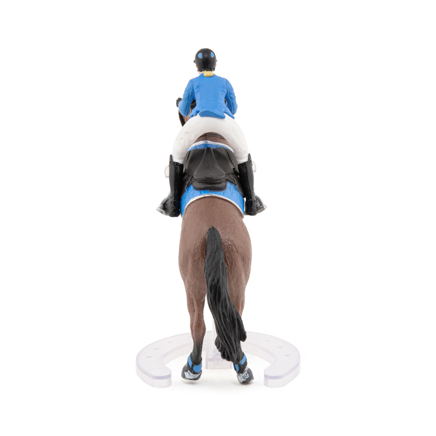 Figurine Cheval de saut d'obstacle et sa cavalière