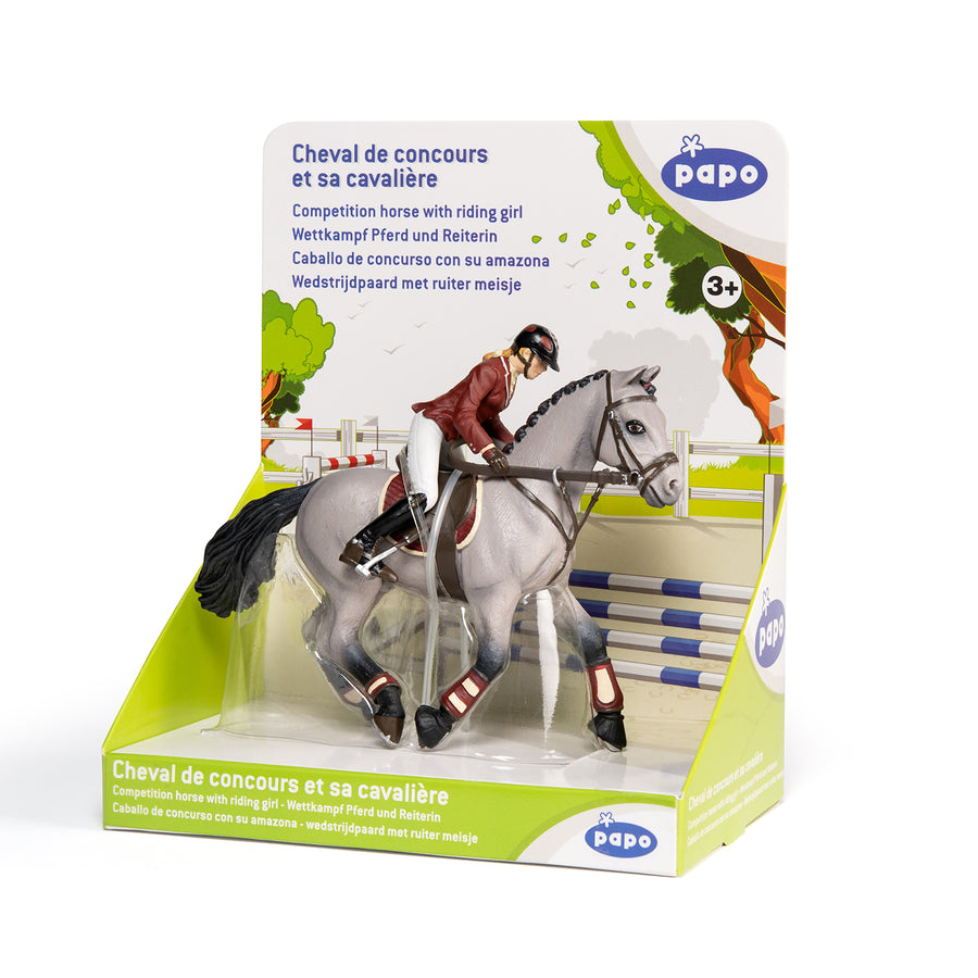 Figurine Cheval de concours et sa cavalière