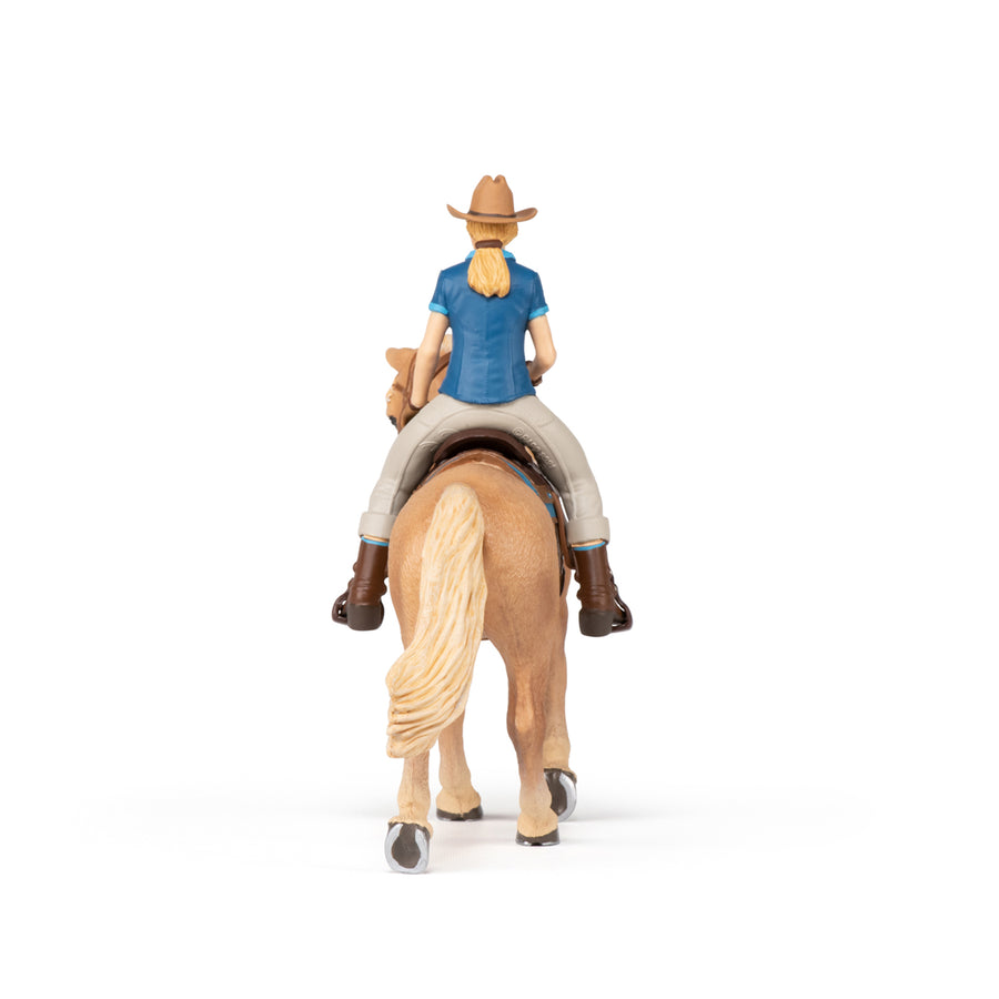 Figurine Cheval western et sa cavalière