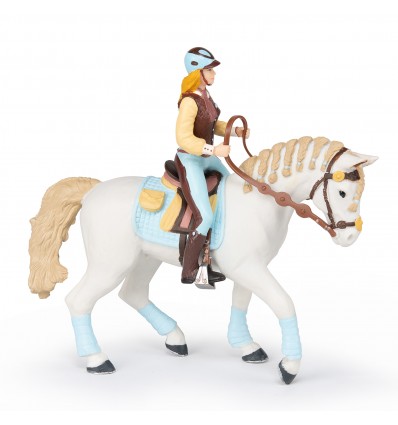 Trendy riding women's horse blue