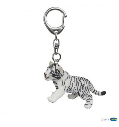 Schlüsselanhänger Tigerjunges, weiss