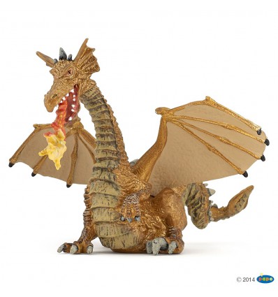 Feuerspeiender Drache, gold