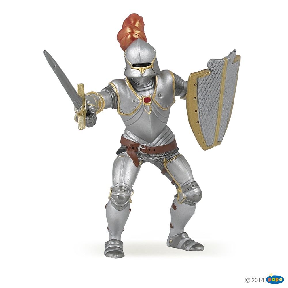 Knight in armour with red feather - Papo
