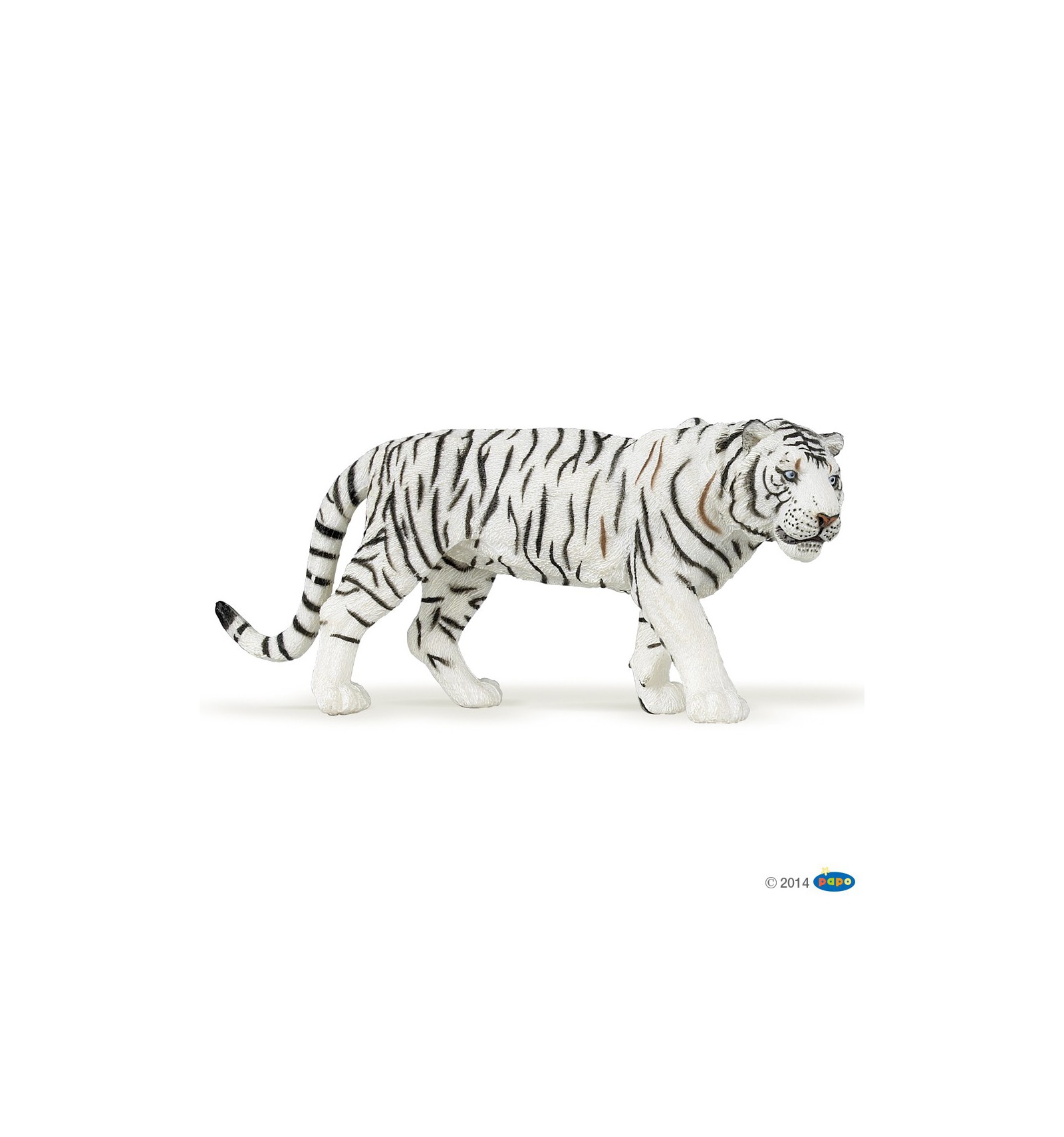 Tigre blanc en PVC 6.2 pouces, figurine réaliste du Zoo, animaux