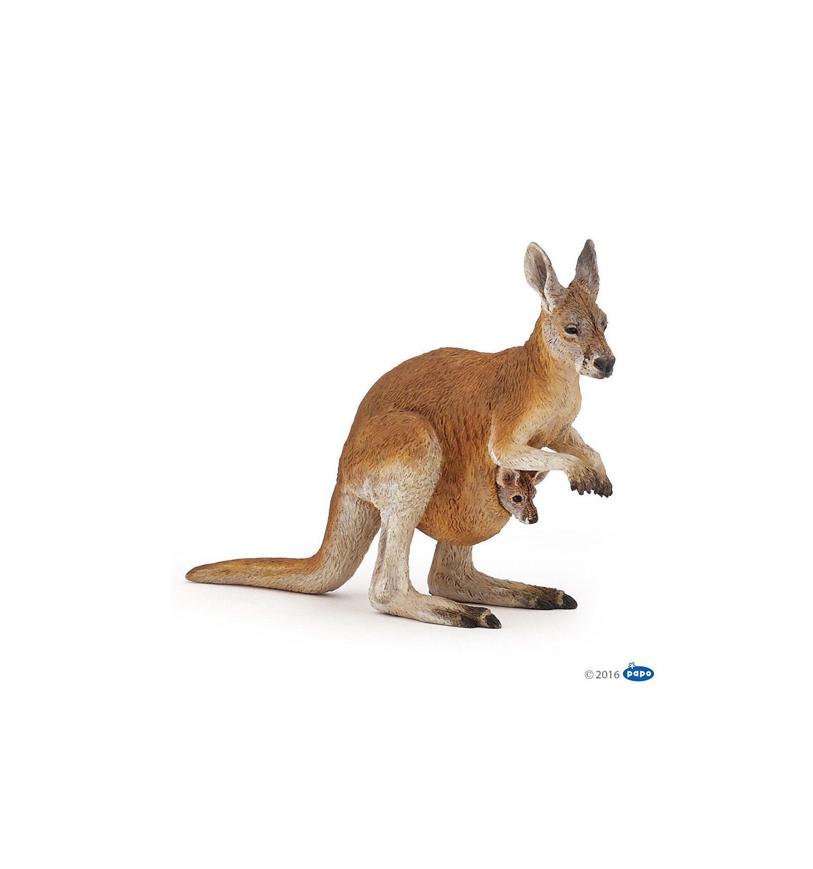 Kangaroo with joey - Papo box dimensions diagram 