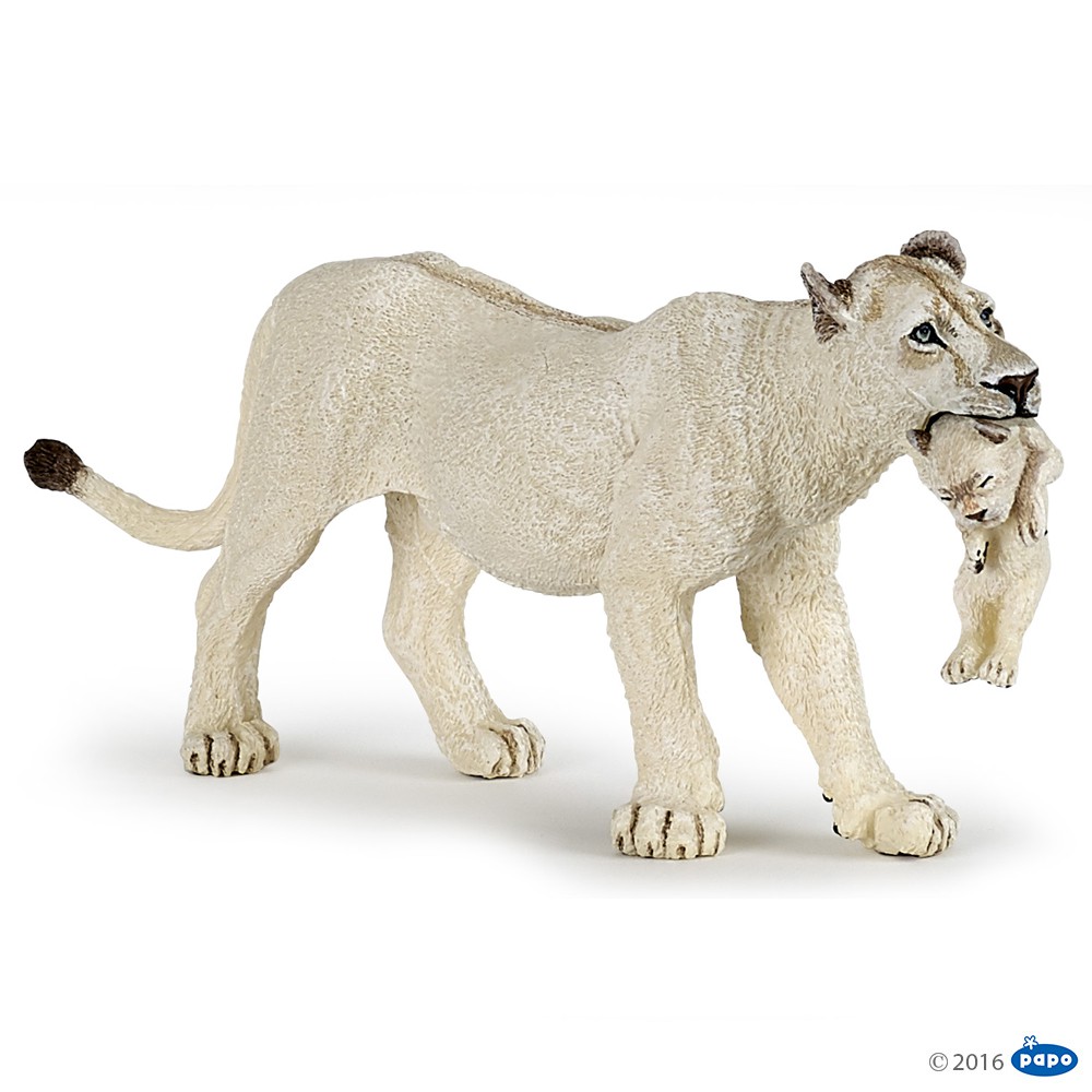 Figurine Lionne Blanche Avec Lionceau Figurine Lionne Blanche Avec Lionceau