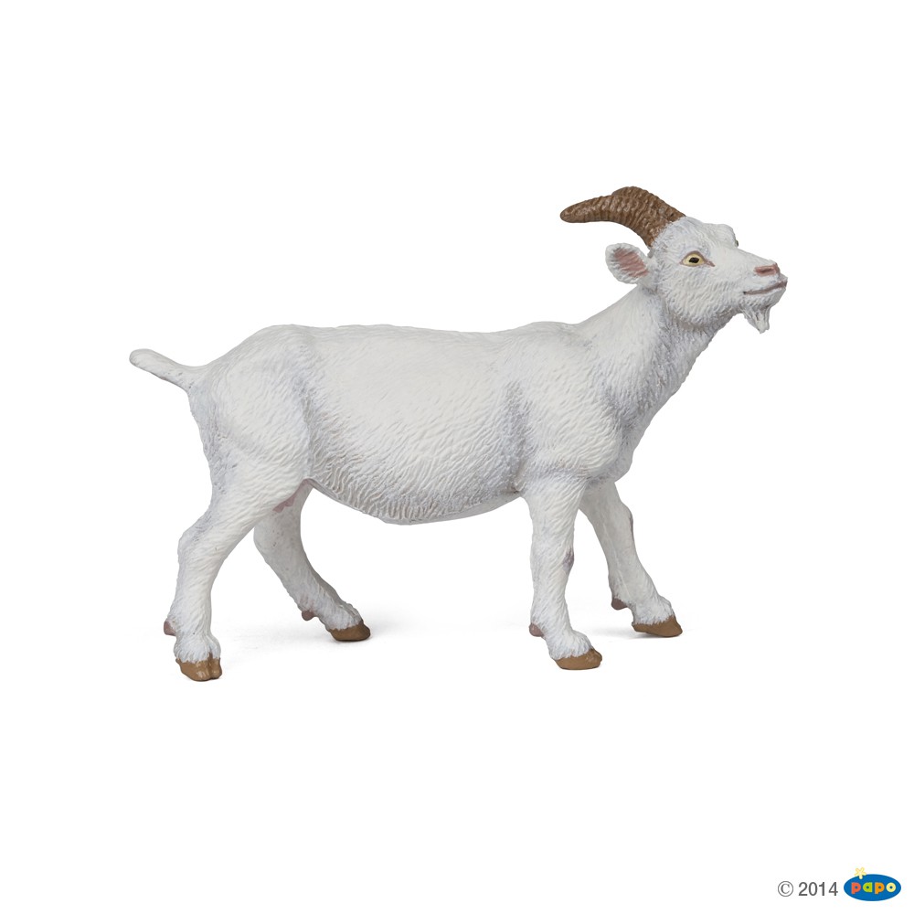 White nanny goat - Papo