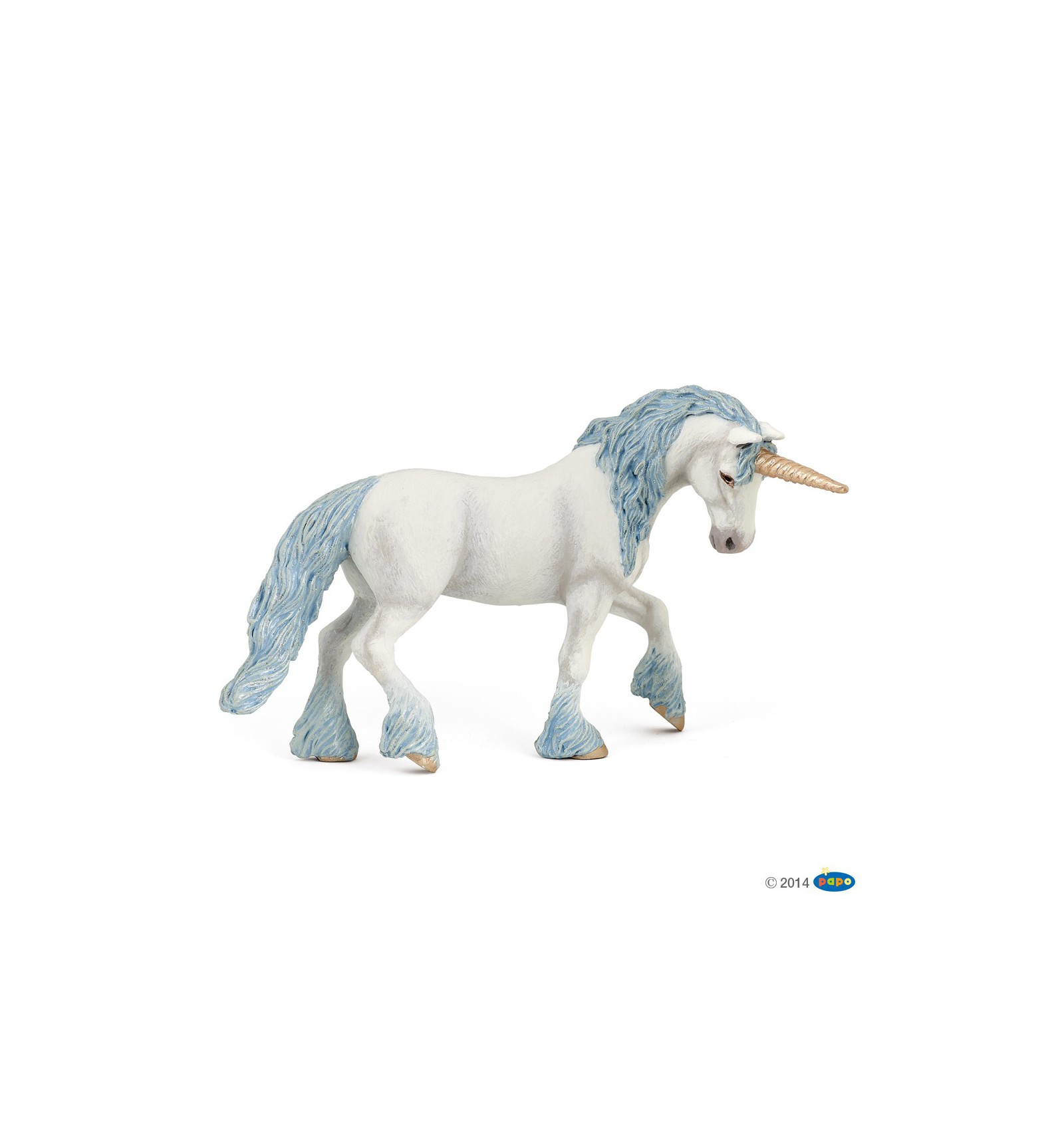 Figurine Licorne argentée