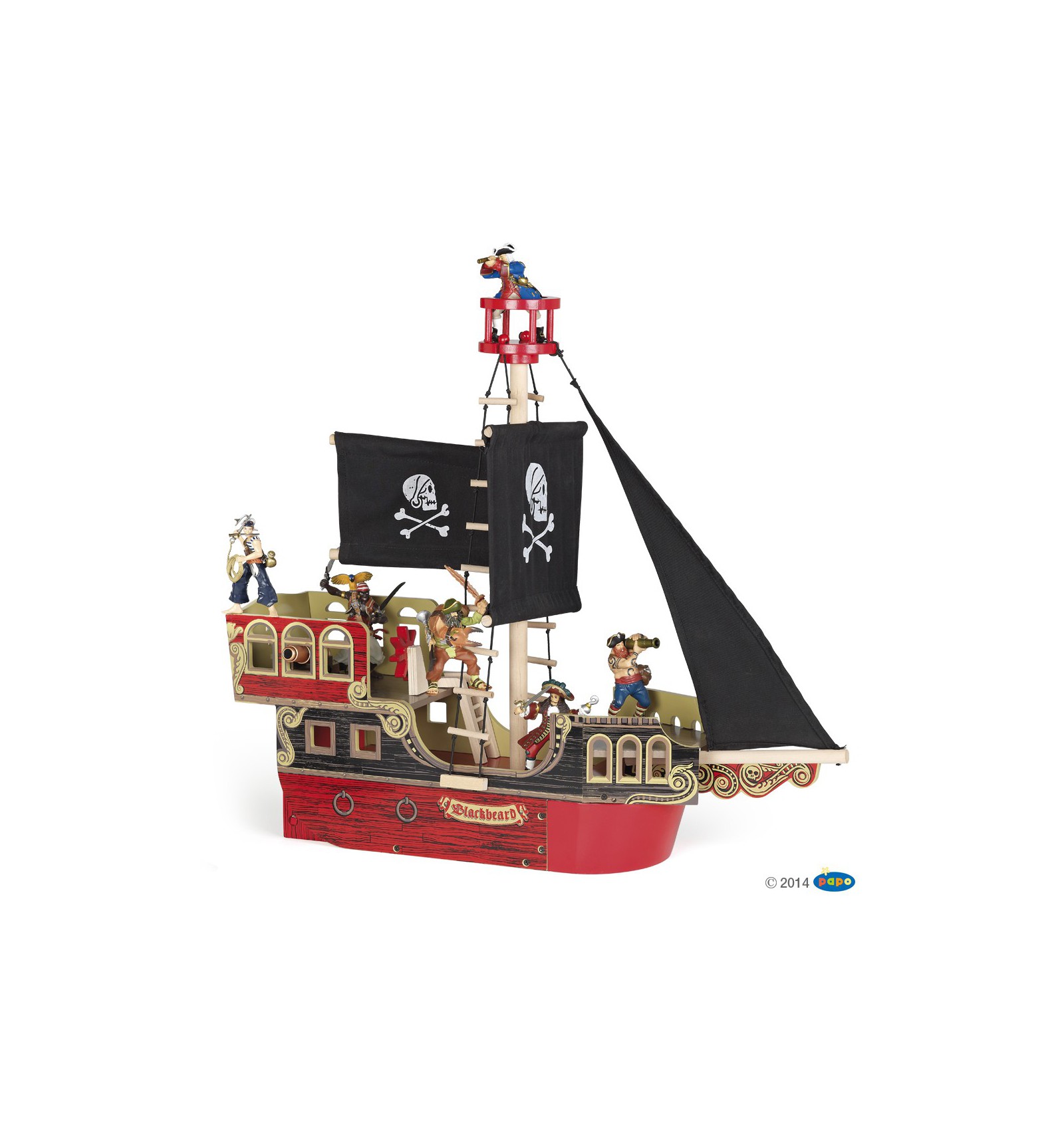 Bateau Pirate Black Beard - jouet en bois - bateau pirate barberousse Le  Toy Van Papo