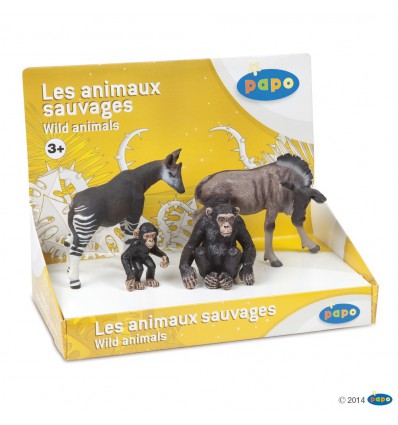 Boîte présentoir animaux sauvages 1 (4 fig.)