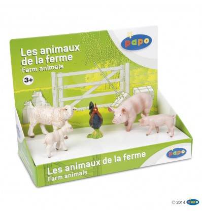 Boîte présentoir animaux de la ferme 1 (5 fig.)