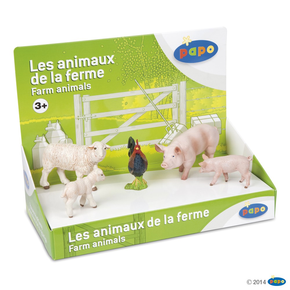 Display box farm animals 1 (5 fig.) - Papo