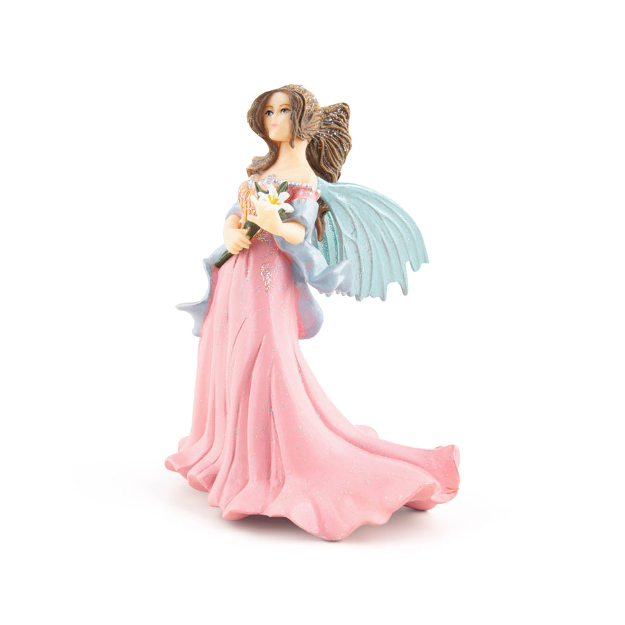 Pink Elf with Lily Figurine