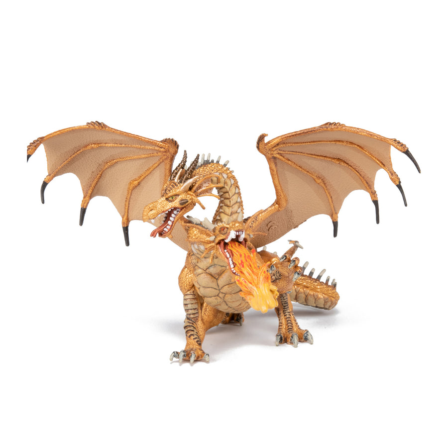 Gold Two-Headed Dragon Figurine