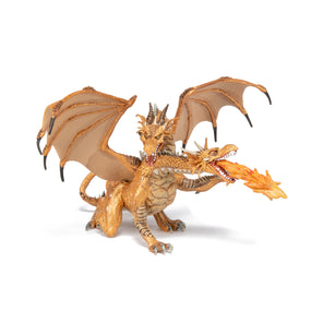 Gold Two-Headed Dragon Figurine
