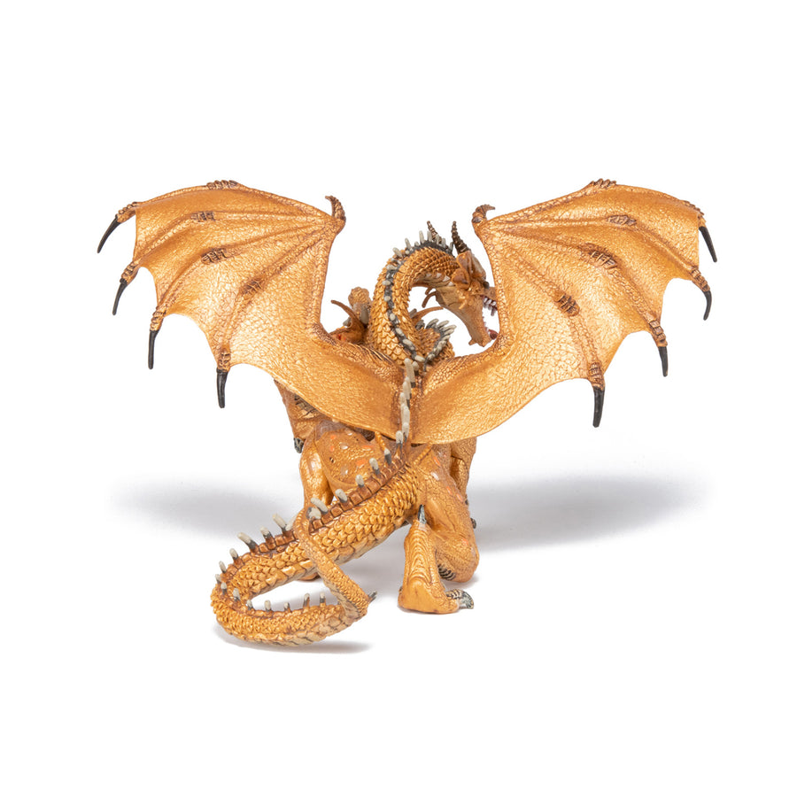 Gold Two-Headed Dragon Figurine