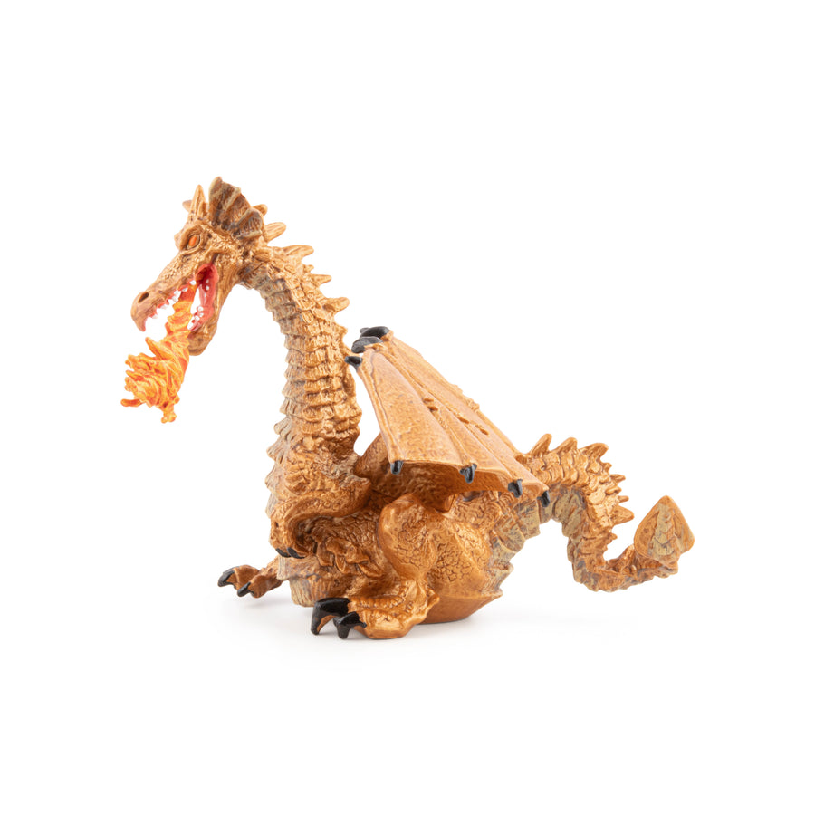 Figurine Dragon or avec flamme